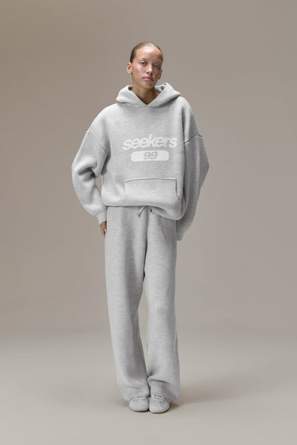 Seekers 99 Knit Hoodie in Soft Grey