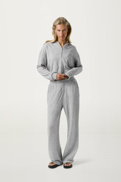 Slacks Soft Zip Up in Light Grey