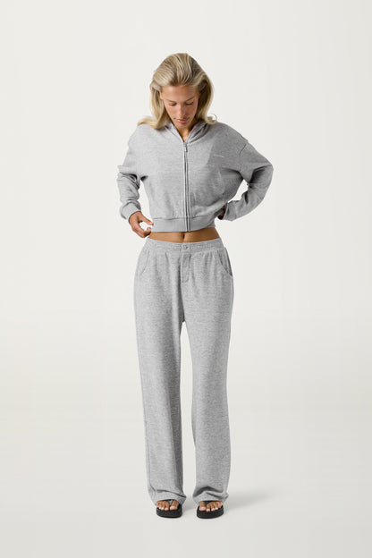 Slacks Soft Zip Up in Light Grey