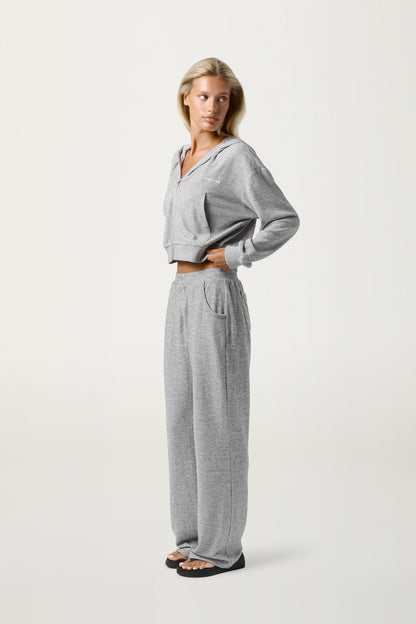 Slacks Soft Zip Up in Light Grey
