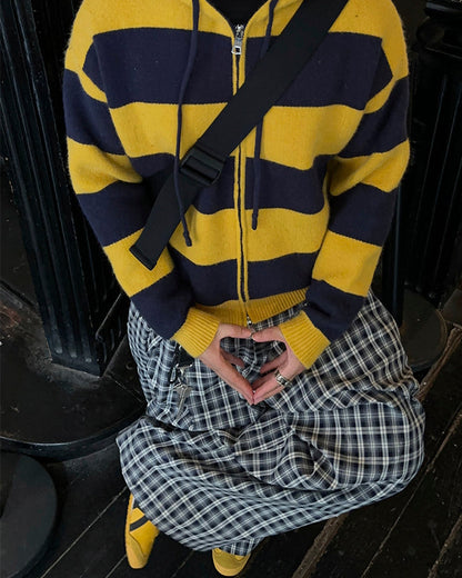 American Vintage Striped Hooded Sweater