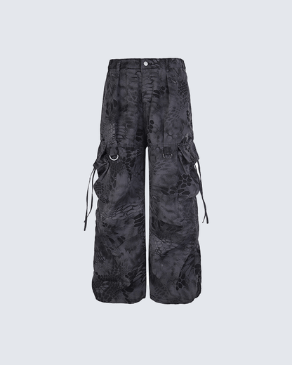 Snake Print Cargo Pants
