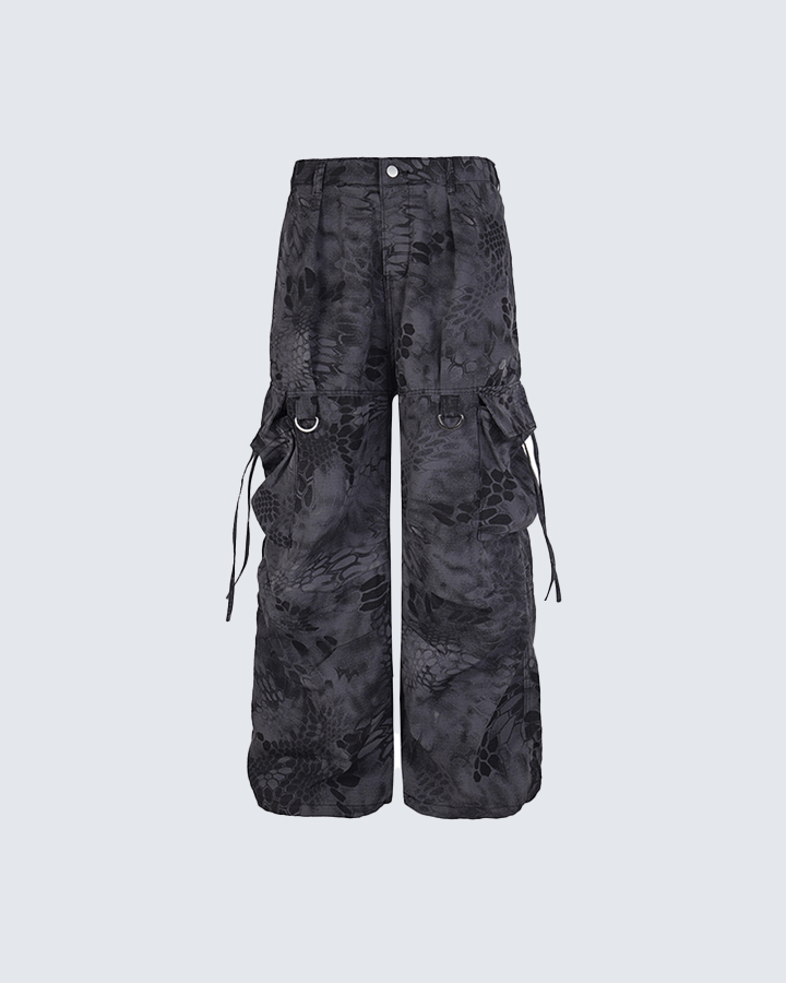 Snake Print Cargo Pants