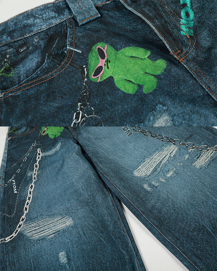 Spring New Street Style Wide Leg Denim Pants