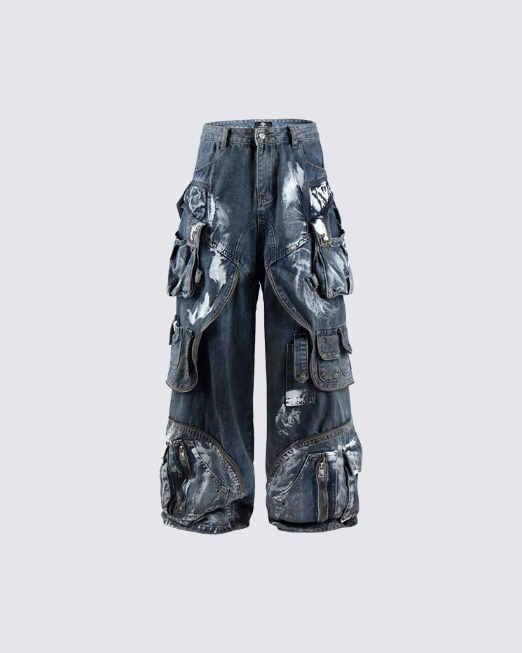 Washed Multi-Pocket Street Cargo Pants