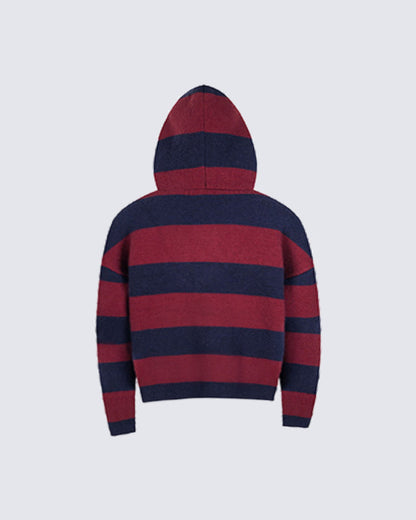 American Vintage Striped Hooded Sweater