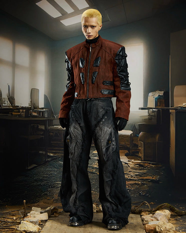 Heavy Deconstructed Washed Jeans