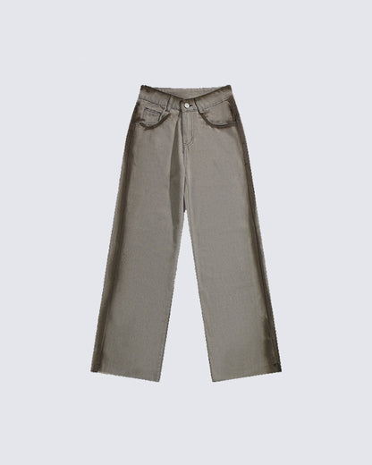 Vintage Straight-Leg Denim Pants