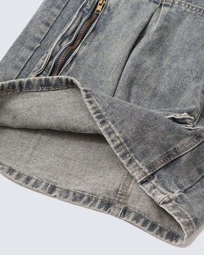 Vintage Deconstructed Patchwork Distressed Denim Jeans