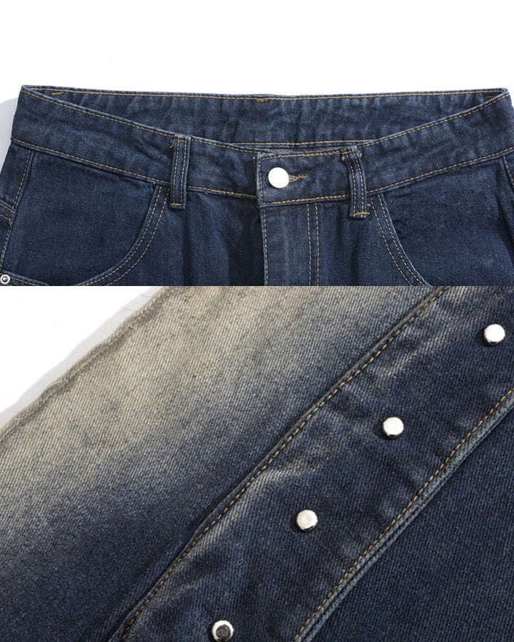 Heavy Design Studded Wide-Leg Pants