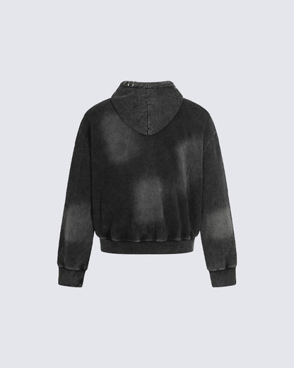 Vintage Washed Zip Hooded Sweatshirt