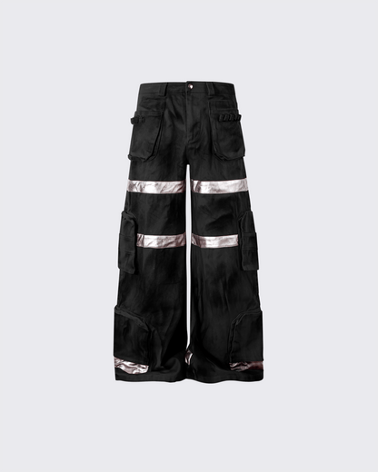 Reflective Distressed Denim Pants