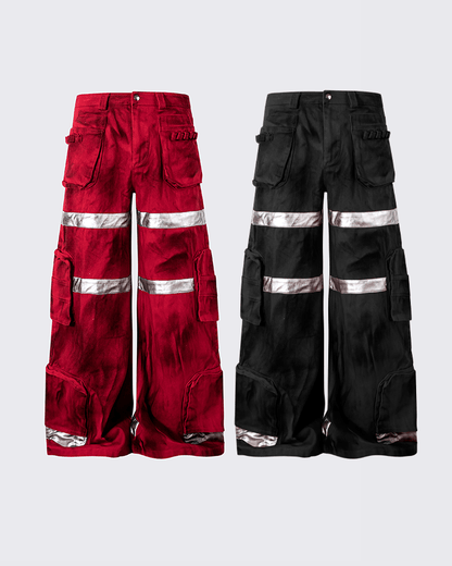 Reflective Distressed Denim Pants