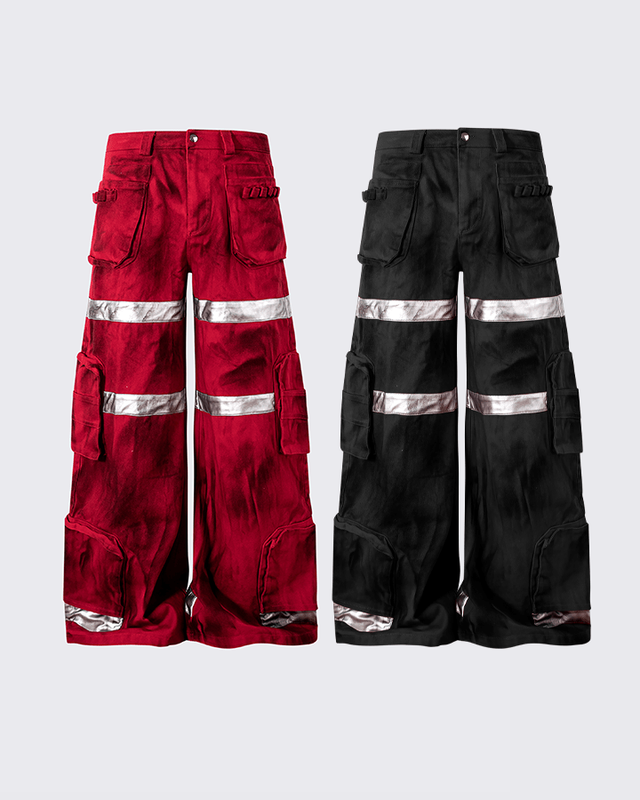 Reflective Distressed Denim Pants