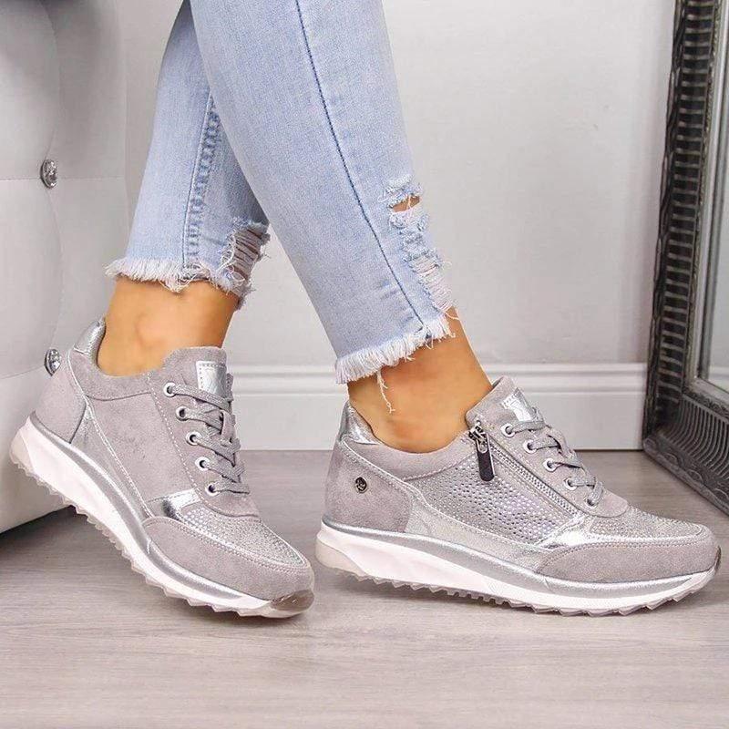 Bunion Sneakers for Women — Platform, Memory Foam, Zipper, Wide Fit
