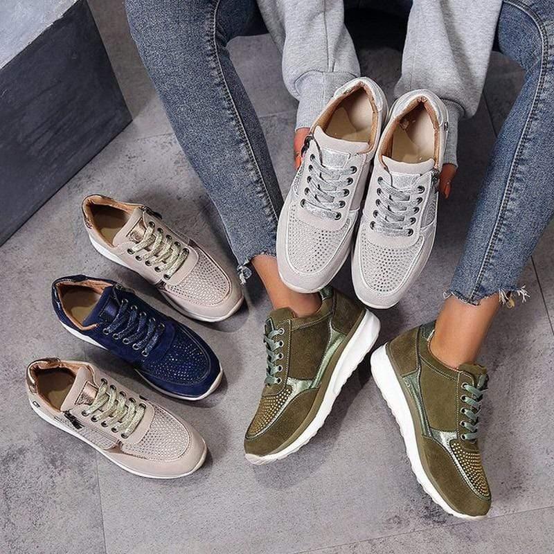 Bunion Sneakers for Women — Platform, Memory Foam, Zipper, Wide Fit