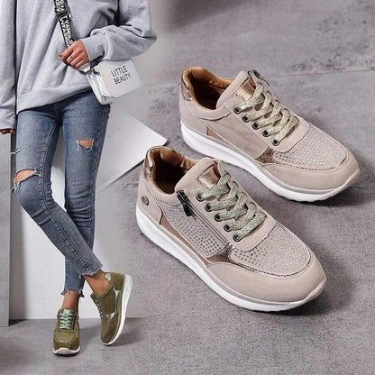 Bunion Sneakers for Women — Platform, Memory Foam, Zipper, Wide Fit