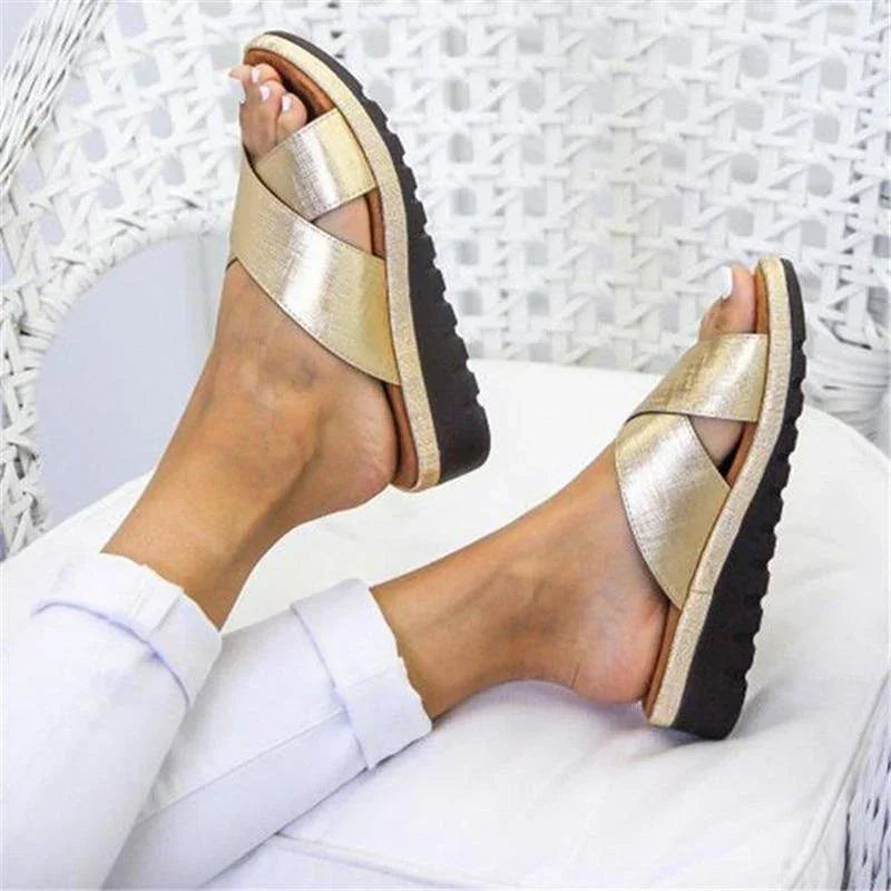 Mid-Heel Platform Sandals for Bunions — Wide Toe Box, Cushioned