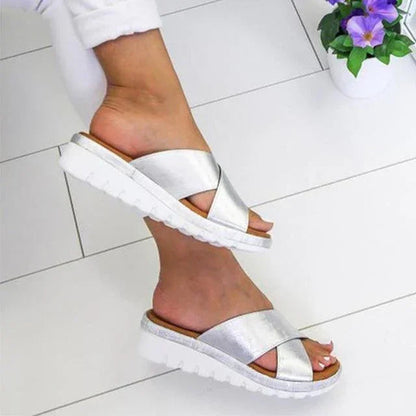 Mid-Heel Platform Sandals for Bunions — Wide Toe Box, Cushioned
