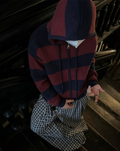 American Vintage Striped Hooded Sweater