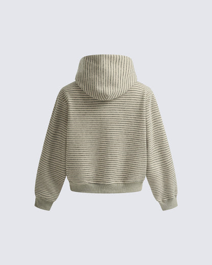 American High-Street Striped Hooded Sweatshirt