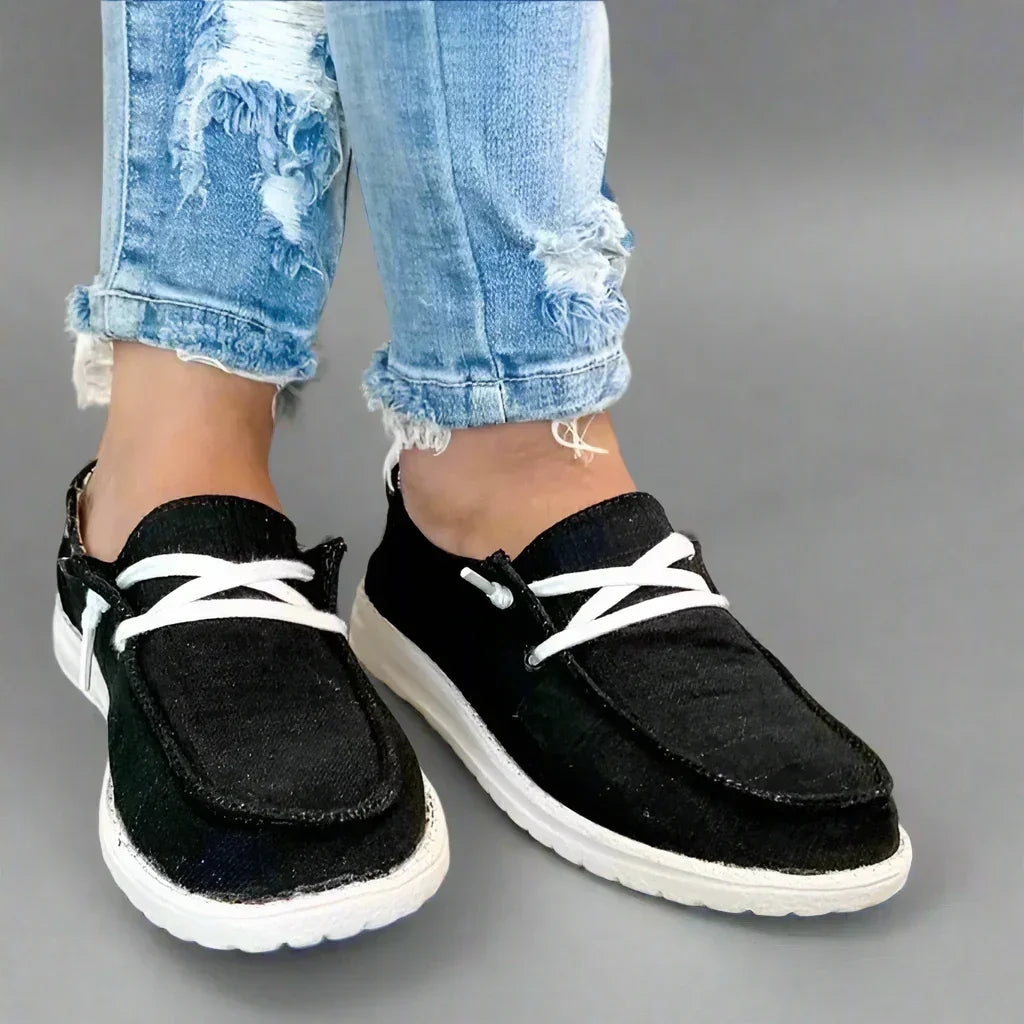 Canvas Slip-On Flats for Bunions — Wide Fit, Extra-Wide Toe Box