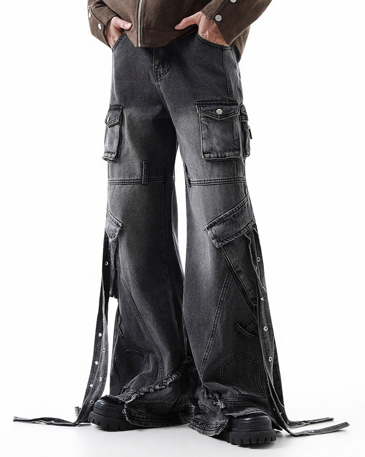High Street Heavy Multi-Pocket Cargo Denim Pants