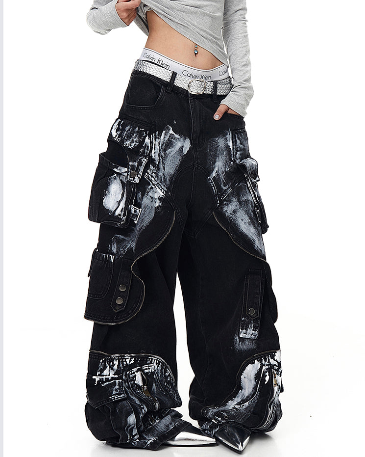 Washed Multi-Pocket Street Cargo Pants