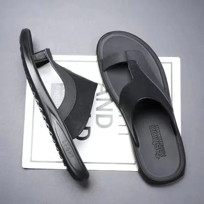 Supportive Leather Men's Slides