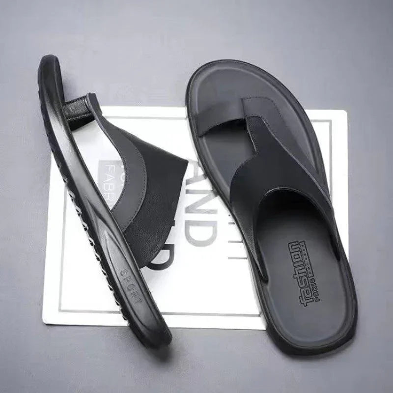 Supportive Leather Men's Slides