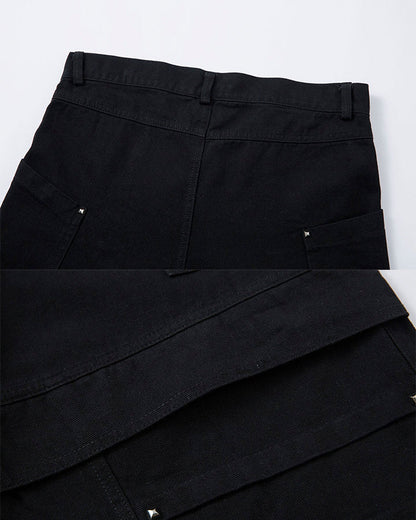 Riveted Pleated Wide-Leg Pants