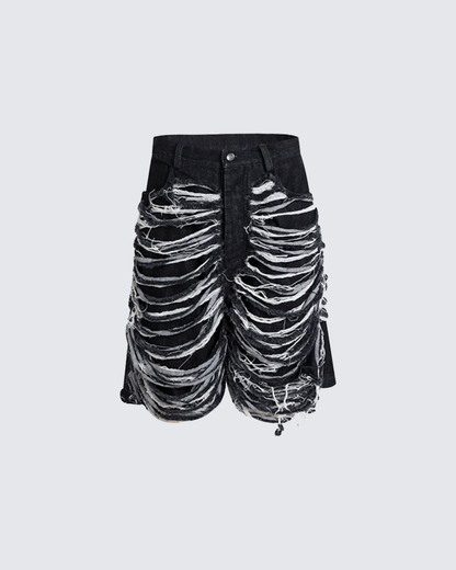 Extreme Distressed Denim Shorts