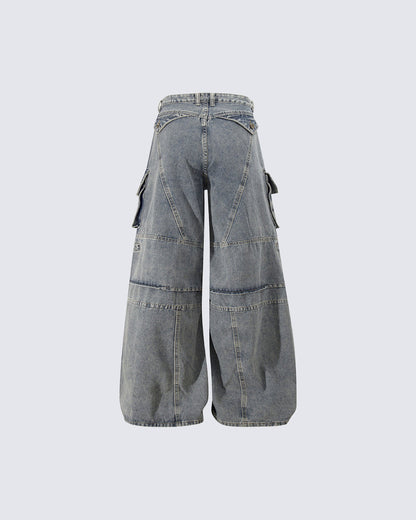 Vintage Deconstructed Patchwork Distressed Denim Jeans