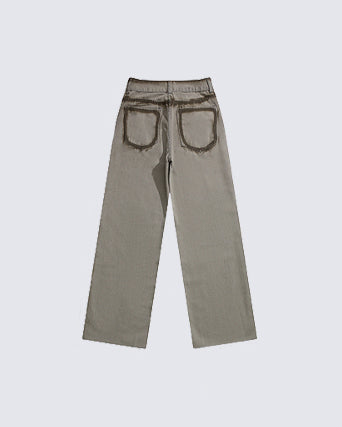 Vintage Straight-Leg Denim Pants