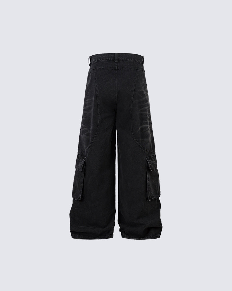 Deconstructed Washed Denim Pants