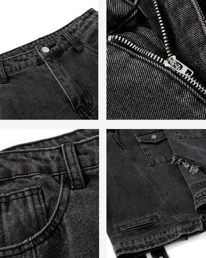 High Street Heavy Multi-Pocket Cargo Denim Pants