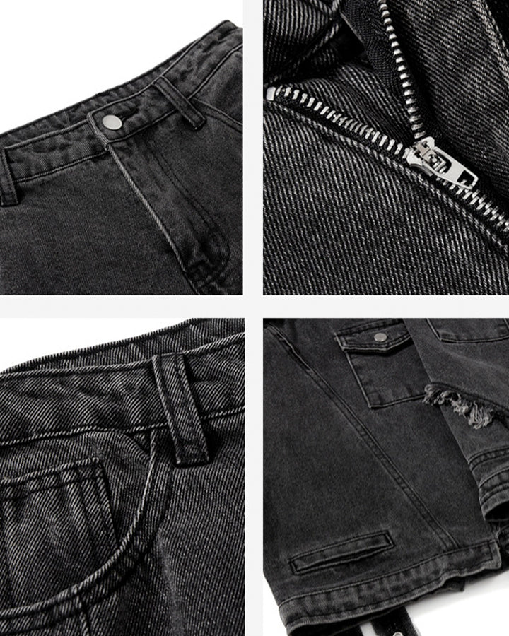High Street Heavy Multi-Pocket Cargo Denim Pants