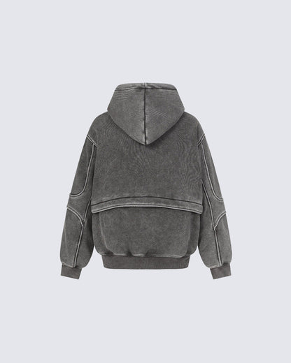 American Vintage Distressed Hooded Sweatshirt