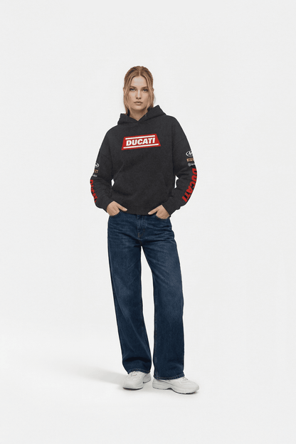 Ducati Racing Heritage Oversized Hoodie - Vintage Black Acid Wash