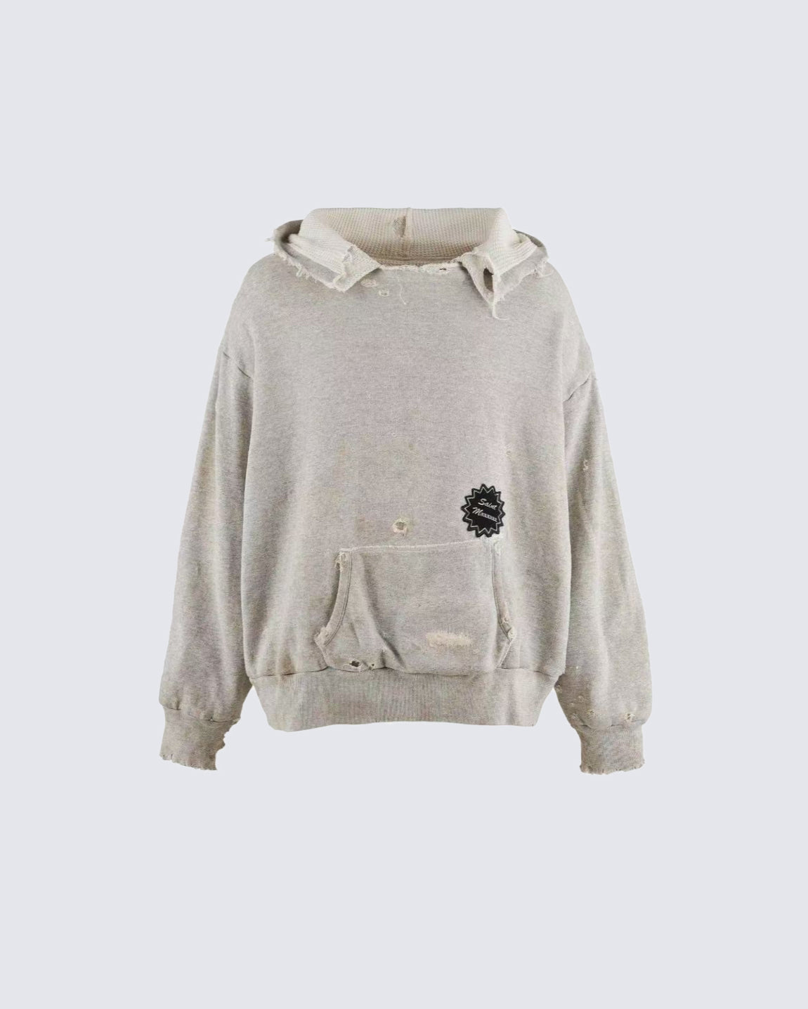 Distressed Printed Pullover Hoodie