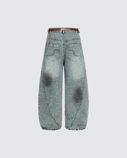 High Street Tie-Dye Washed Denim Pants
