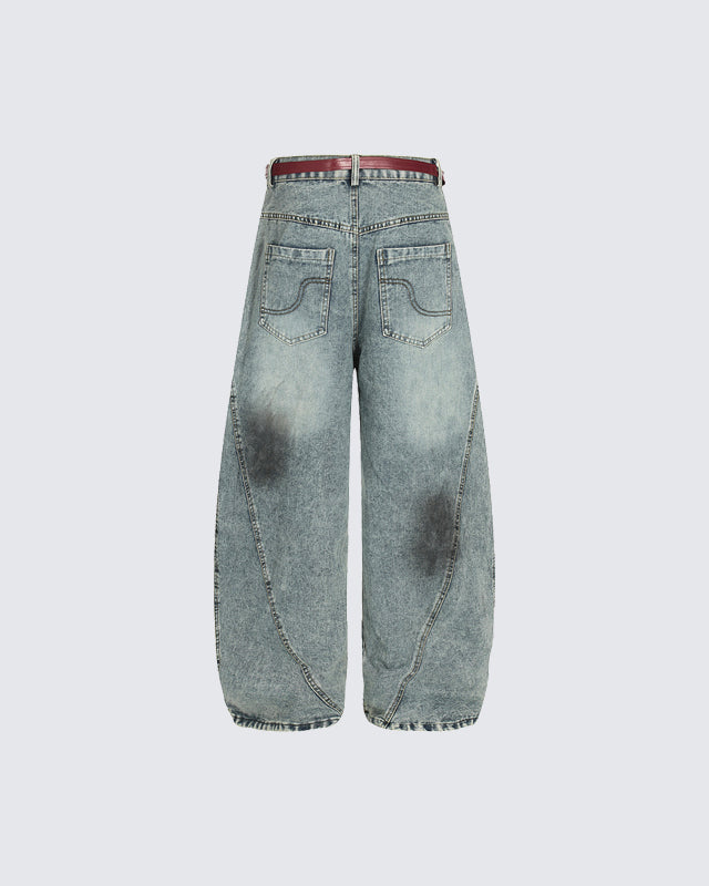 High Street Tie-Dye Washed Denim Pants