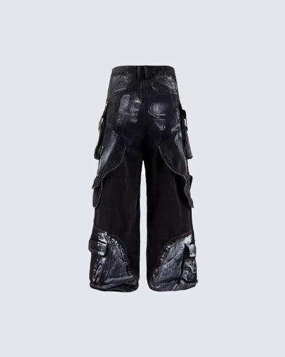 Washed Multi-Pocket Street Cargo Pants