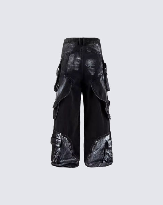 Washed Multi-Pocket Street Cargo Pants