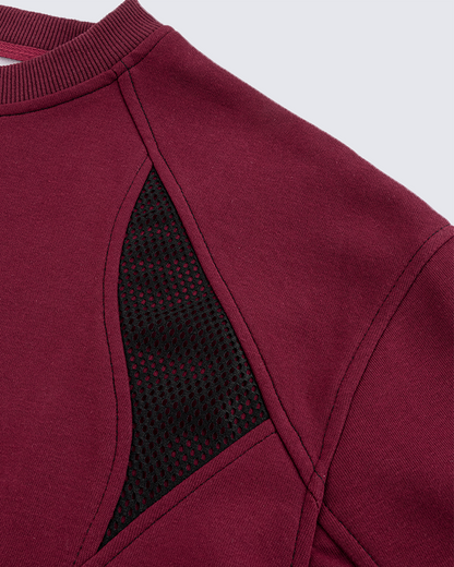 Tech Panel Mesh-Patchwork Sweatshirt