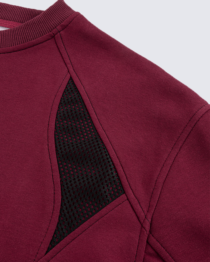Tech Panel Mesh-Patchwork Sweatshirt