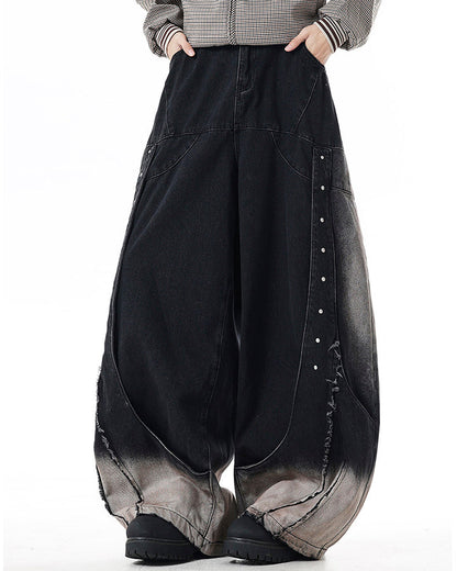 Heavy Design Studded Wide-Leg Pants