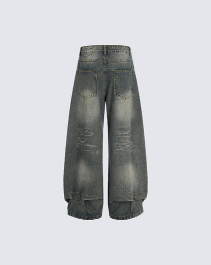American Rivet Deconstructed Washed Jeans