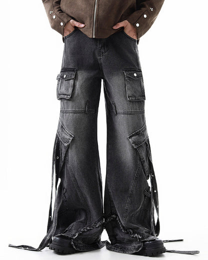 High Street Heavy Multi-Pocket Cargo Denim Pants