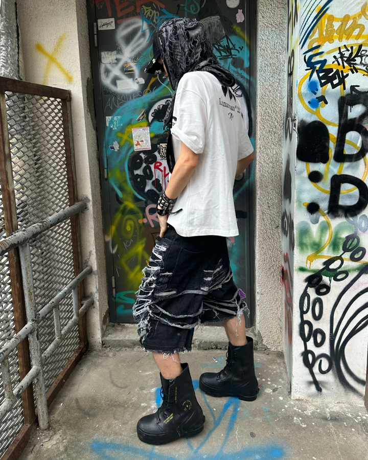 Extreme Distressed Denim Shorts